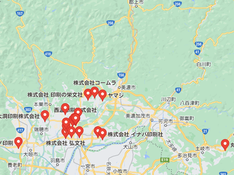 岐阜県の地図